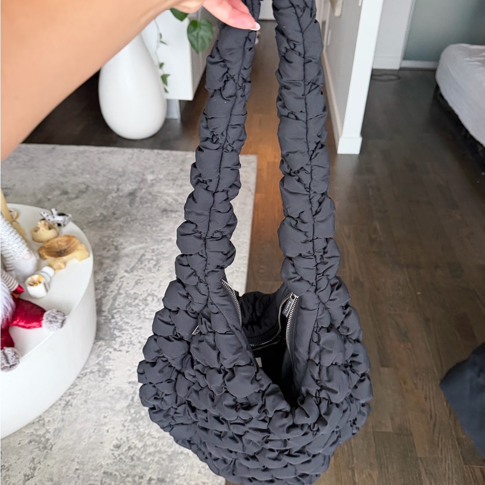 Aritzia Black Textured Shoulder Bag